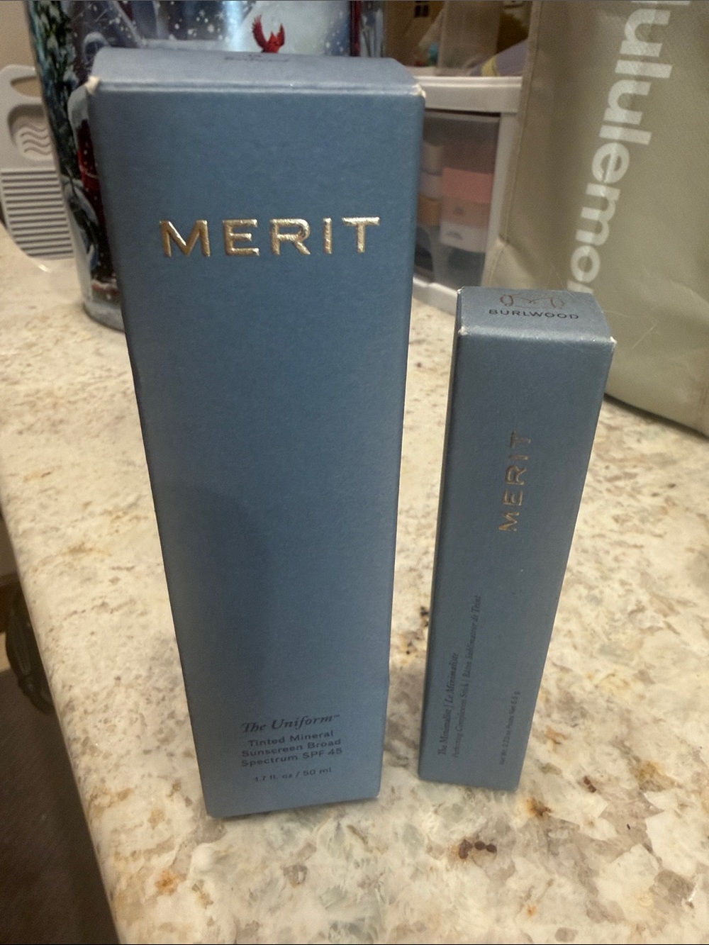 Merit The Uniform Tinted Mineral Sunscreen + Burlwood Shade - Blue Packaging